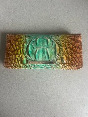 Brahmin Turquoise Green to Brown Embossed Croc  Wallet ADY Melbourne New